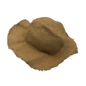 Hat Attack Beach Rancher Fringe Hat OS Packable 100% Paper Lightweight Toast